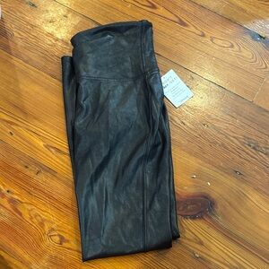 SPANX Black Faux Leather Leggings